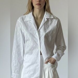 Saks Fifth Avenue White Button-Down Shirt